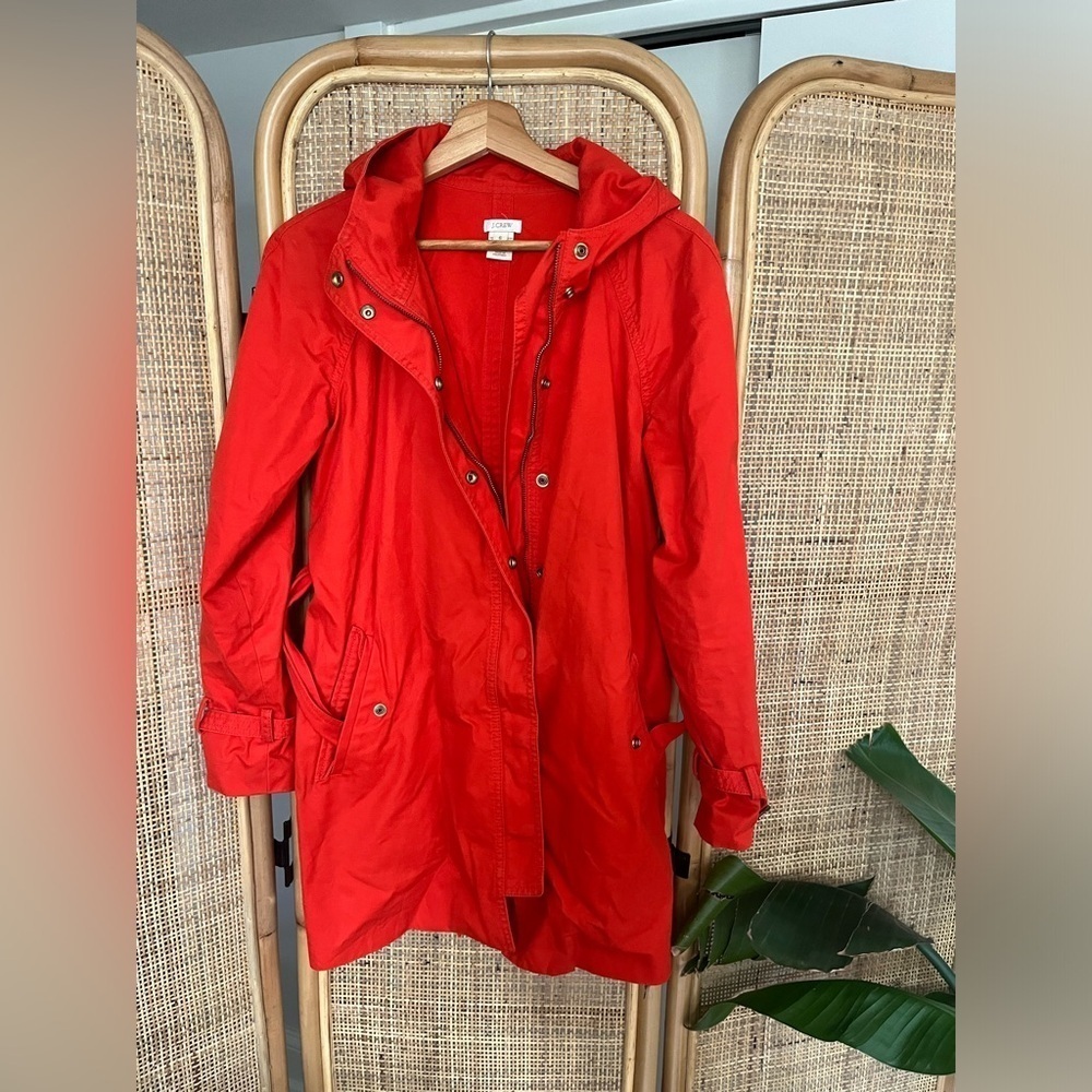 J. Crew Red Hooded Jacket